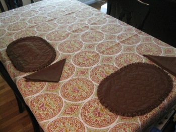 Table with brown place settings